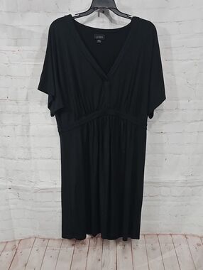 J. Jill Black V-Neck Midi Dress